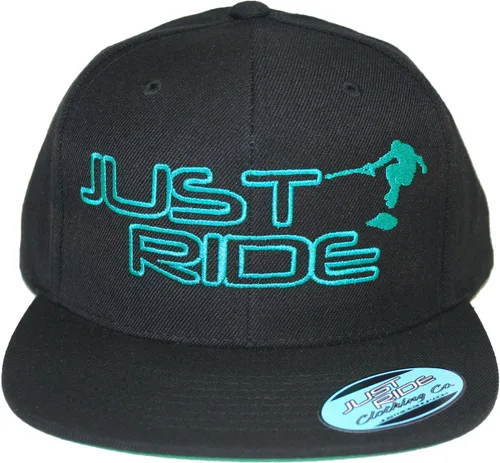 Vista 5 de Just Ride Wake Skate Wakeboard Sombrero plano Bill Snapback Azul