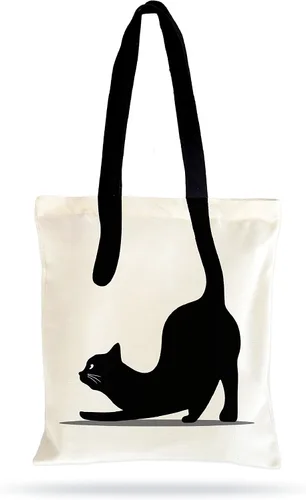Vista 8 de Diseño impreso de la bolsa de asas de algodón Silhoutte, Impresión de cámara, Impresión de cámara