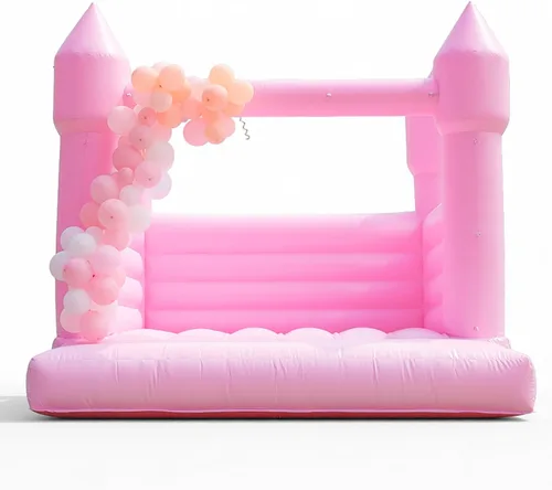 Vista 8 de Casa de rebote blanca comercial de 13 pies con pozo de bolas y tobogán, casa inflable 100% PVC para adultos y niños, casa de rebote para adultos