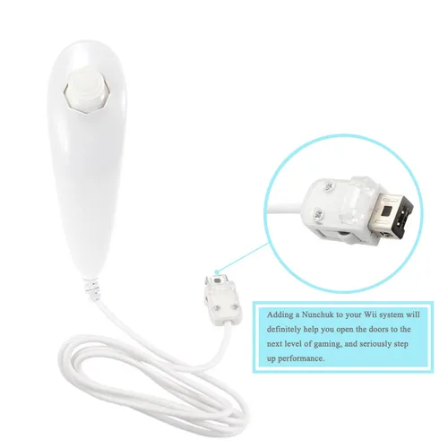Vista 4 de JINHEZO Nunchuck Controller Joystick Gamepad Replacement for wii Nunchuck Controller, Compatible with Nintendo Wii & Wii U Video Game Gamepads White