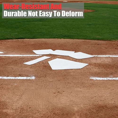 Vista 3 de Juego de 5 bases de béisbol y sóftbol de goma para niños y adultos, bases abatibles para béisbol, softbol, teeball, kickball, patio trasero, práctica