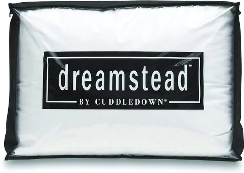 Vista 5 de Cuddledown Dreamstead 600 Fill Power Almohada Plumón blanco europeo Carcasa 100% algodón, rayas de damasco Hipoalergénica Hecha a mano