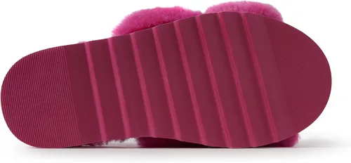 Vista 10 de Dearfoams Fireside Benalla - Pantuflas de piel de oveja de doble banda fácil de poner y quitar para mujer