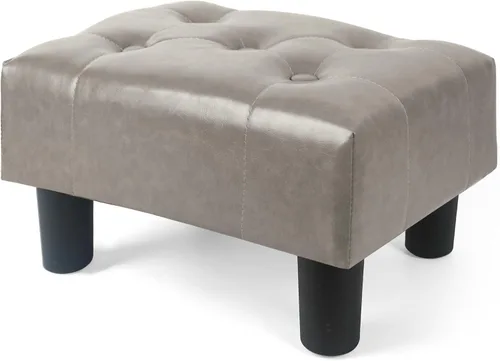 Vista 17 de BRIAN & DANY Taburete pequeño para pies, taburetes de lino con patas, reposapiés pequeño estable para sala de estar, beige