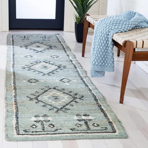 Vista 18 de SAFAVIEH Kilim Collection - Alfombra decorativa de 2 x 3 pies, color negro y marfil, yute de tejido plano hecho a mano, ideal para zonas de alto