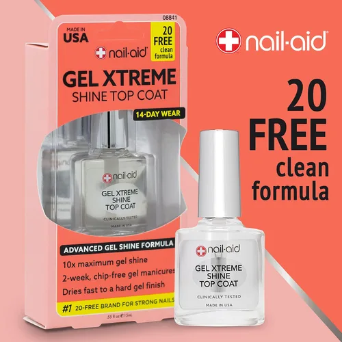 Vista 3 de NAIL-AID Gel Xtreme Shine Top Coat, transparente, 0.55 onzas líquidas
