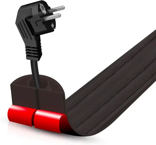 Vista 65 de Cubierta autoadhesiva para cables de suelo, gestión de cables de 3.3 pies, protector de tira de extensión para cables, evita tropiezos de cables