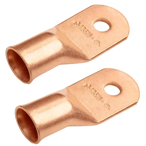 Vista 100 de SELTERM - 5 terminales de anillo resistentes para cable de batería, calibre 1/0 AWG, pernos de 1/2 pulgadas, terminales de calibre 0, ojales