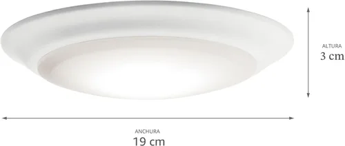 Vista 6 de Kichler 43846WHLED30 - Lámpara LED de montaje empotrado, color blanco, 3000 K, 43846WHLED30 7.5” Ceiling Flush Mount Wet Rated Interior Dimmable