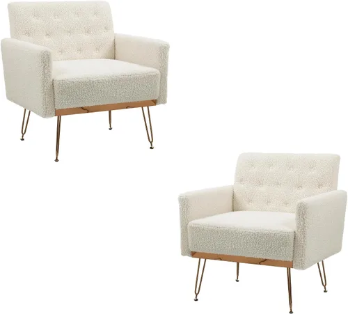 Vista 13 de Olela Silla decorativa con brazo para sala de estar, sillón moderno de terciopelo, sofá individual, acogedora silla auxiliar tapizada para lectura