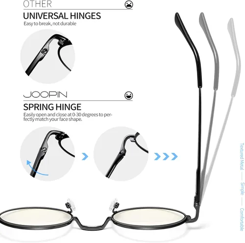 Vista 4 de Gafas de sol Joopin polarizadas, estilo Lennon, redondas, gafas de sol estilo hippy redondas para mujer y hombre
