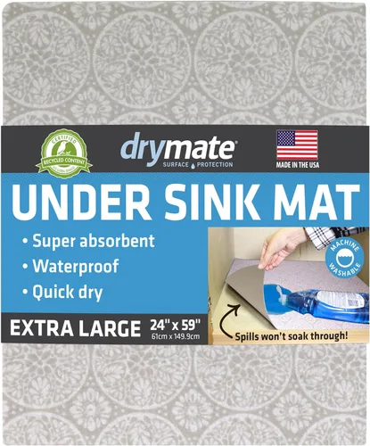 Vista 12 de Tapete Premium Drymate para Debajo del Fregadero, Tapetes Impermeables de Protección para Gabinetes de Cocina y Baño, Forros Absorbentes
