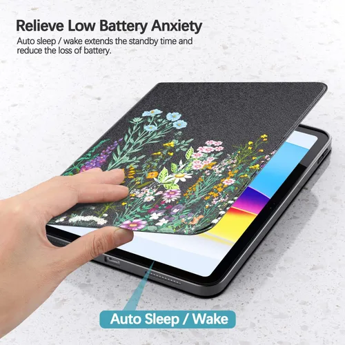 Vista 5 de Funda para iPad de 10ª generación 2022 iPad de 10.9 pulgadas, visión multiángulo y encendido automático/apagado automático, funda protectora de piel