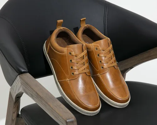 Vista 4 de Jousen Men's Leather Fashion Sneakers Retro Dress Business Casual Shoes for Men