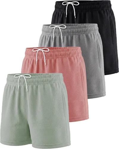 Vista 9 de Paquete de 4 pantalones cortos de malla para niñas, atléticos, baloncesto Conjunto 1
