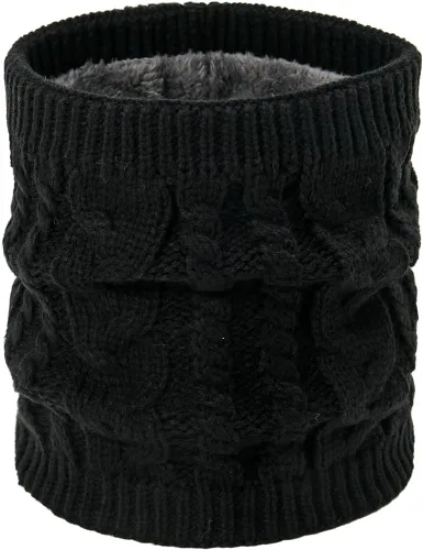 Vista 3 de Bufanda y sombrero infinito para invierno, calentador de cuello de doble capa, forro polar, bufandas circulares