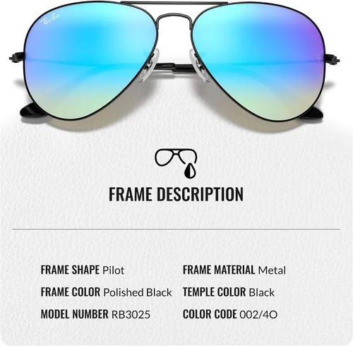 Vista 3 de Ray-Ban RB3025 AVIATOR FLASH LENSES GRADIENT Pilot Shaped Gafas de sol para hombres y mujeres con kit oficial de gafas Rayban