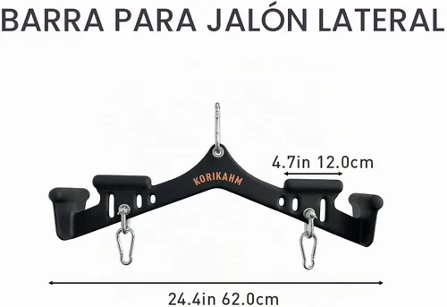 Vista 2 de Accesorios de tracción LAT de agarre múltiple, barra desplegable LAT, accesorio de máquina de cable para entrenamiento de músculos de la espalda