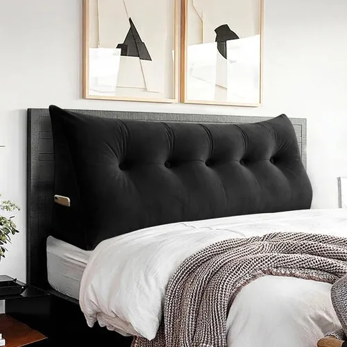 Vista 37 de Almohada de cabecero – Almohada de cama grande 3 en 1 como almohada de lectura de cuña, almohada grande para sofá cama o respaldo de apoyo, almohada