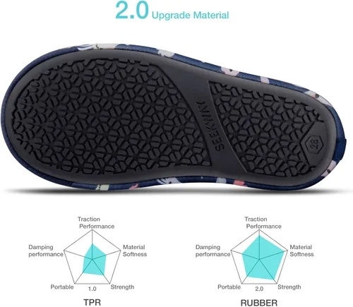 Vista 2 de SEEKWAY - Zapatos de agua para niños y niñas, de secado rápido, antideslizantes, calcetines acuáticos para deportes al aire libre, piscina
