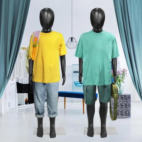 Vista 5 de Maniquí infantil, maniquíes para niños de cuerpo completo de 43.3 pulgadas, maniquíes de forma de vestido negro para niños, exhibición realista