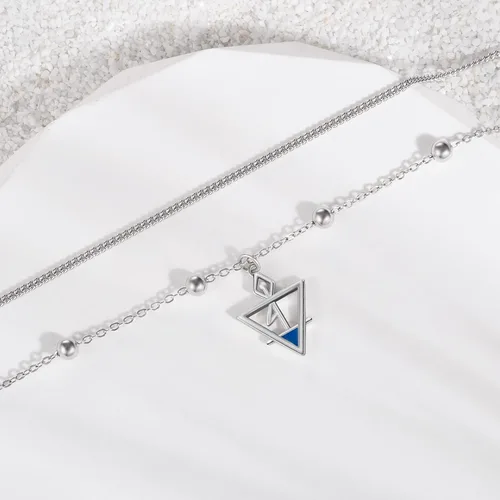 Vista 40 de CHIC & ARTSY Tobilleras de plata de ley S925 para mujer, pulsera de tobillo ajustable multicapa para playa, joyería de verano para mujer, de 10 a 11