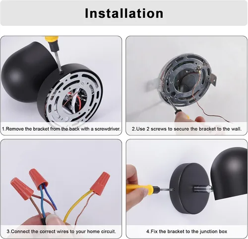 Vista 8 de Kawell Apliques de pared LED sensibles al tacto, atenuación continua, lámpara de pared LED de rotación de 350°, lámpara de pared LED de lectura