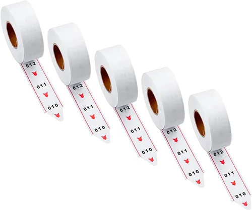 Vista 9 de Toma un número de boletos 5 rollos de 2 dígitos para el sistema de llamadas en cola K-T Ticket Dispenser 2000 Rollo de boletos 00-99 Blanco