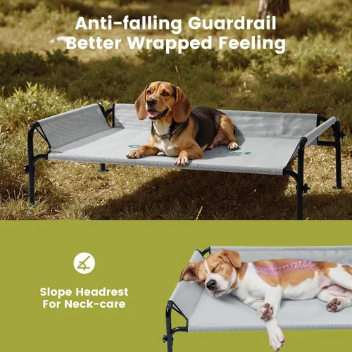 Vista 2 de Gardner Pet Cama elevada para perros de tamaño mediano, cama elevada para exteriores, impermeable, portátil, refrigerante, para mascotas, con Negro