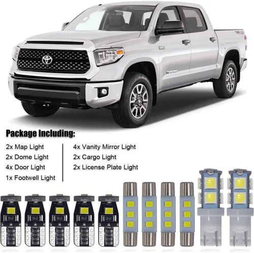 Vista 2 de Yoper - Kit de luces LED para mapa interior para Toyota Tundra 2014-2021 Espejo de tocador, placa de matrícula, blanco brillante de 6000 K