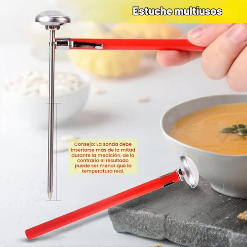 Vista 4 de Termómetro de carne para asar a la parrilla, termómetro de alimentos para cocinar, leche, termómetros de carne para cocinar a la parrilla