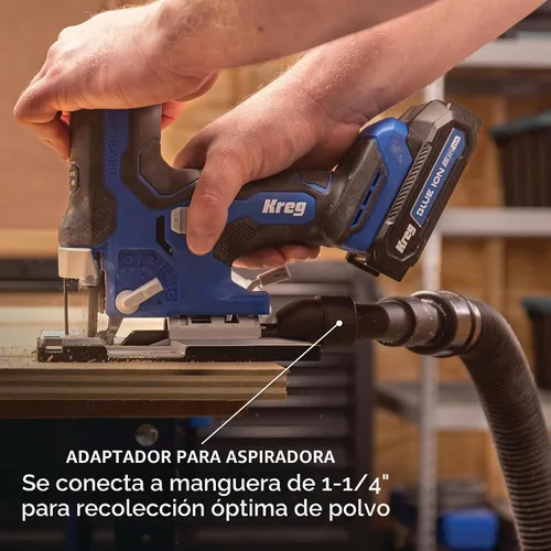 Vista 7 de Kreg Sierra Caladora de Agarre de Barril con Impulso Iónico de 20V - Inalámbrica, Compacta y Ergonómica - Corte de Precisión - Velocidad Variable