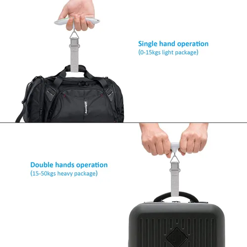 Vista 5 de Mycket Báscula de equipaje digital portátil, báscula electrónica para maleta, báscula para colgar, báscula de pesaje de equipaje, 110 libras