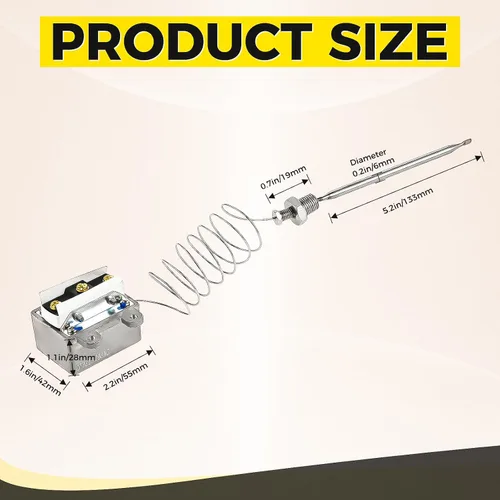 Vista 2 de 1177 Interruptor de freidora de termostato de límite alto, caja de cosas NPT macho de 1/4 pulgadas compatible con LCCM080360000 Termostato