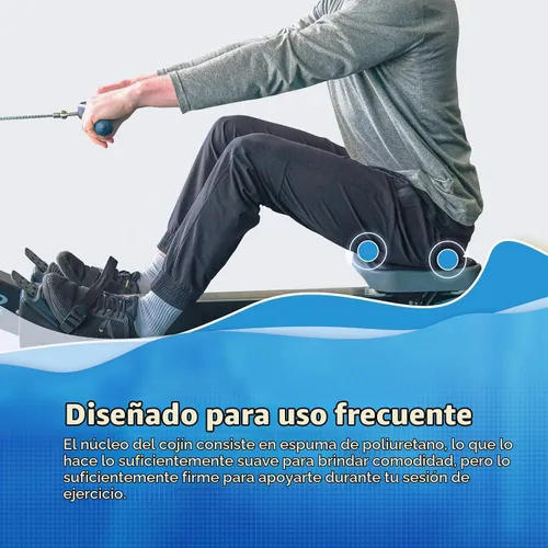 Vista 2 de El cojín de asiento para máquina de remo se adapta perfectamente a Concept 2 Rower, cojín de asiento de remo compatible con Hydrow, Concept2 y otras