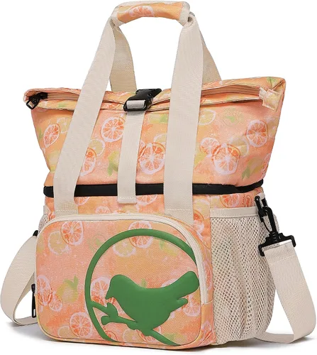 Vista 11 de SUNNY BIRD Lonchera con doble compartimento aislada para mujeres y hombres (azul aguamarina 01)