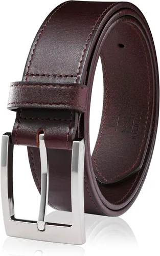Vista 13 de MILORDE Cinturón de vestir de cuero genuino para hombre, hecho a mano, 100% cuero de vaca, diseños clásicos y modernos para trabajo, negocios y uso