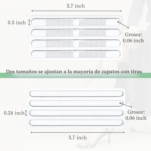 Vista 6 de Cojines de correa, tensor de correa de talón abierto, correas transparentes para zapatos para tacones Slingback Grippers, Shoe Strap Grip, Strappy