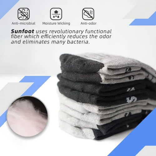 Vista 3 de SUNFOOT 3 Pair Men Ankle Socks Women Breathable Athletic Socks Compression Running Sock Cushioned No Show Sport Cotton Socks