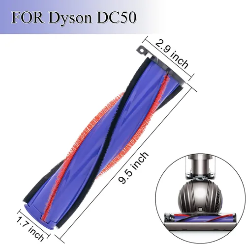Vista 3 de ilovelife Rodillo de repuesto de piezas de vacío para Dyson DC50 Brushroll #964705-01, morado, solo se adapta a DC50 Allergy, DC50 Animal y DC50