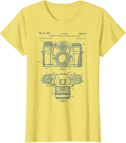 Vista 25 de Fotografía amante regalo cámara vintage esquema camiseta Negro