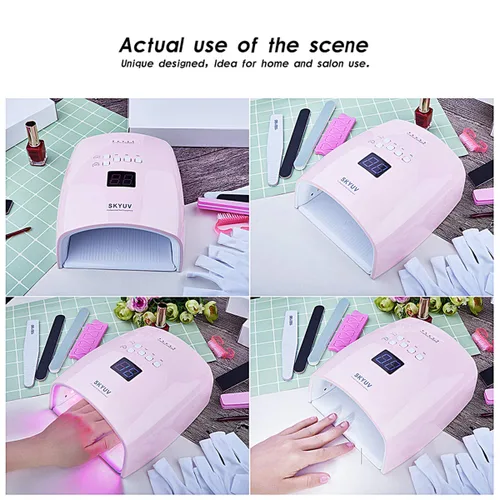 Vista 6 de Lámpara de uñas LED UV de secado más rápido, recargable de secado de esmalte de uñas, secador de uñas LED, sensor automático, luz profesional