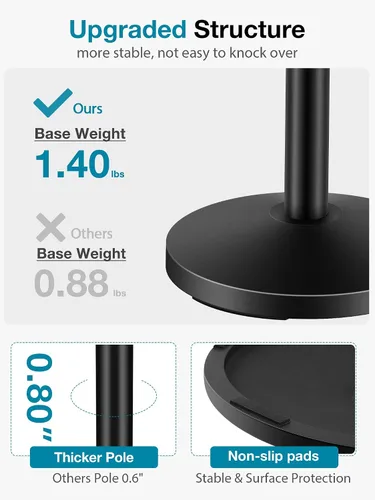 Vista 4 de InnoGear Soporte de micrófono de escritorio, soporte de micrófono de mesa mejorado ajustable con clip de micrófono y tornillo macho de 5/8" a hembra