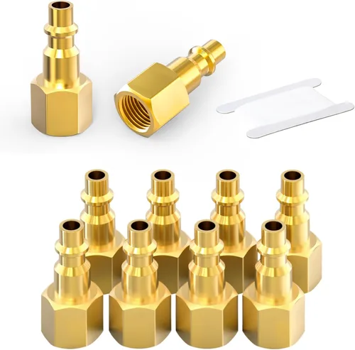Vista 14 de Accesorios de aire industriales macho NPT de 1/4 pulgadas, accesorios de aire de conexión rápida de latón, enchufe de accesorios para compresores