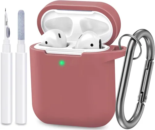 Vista 8 de Funda compatible con AirPods, cubierta protectora de silicona completa a prueba de polvo diseñada para Apple AirPods de 1.ª y 2.ª