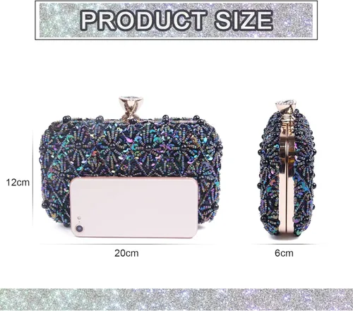 Vista 2 de FUKZTE Bolso cruzado de noche con purpurina para mujer