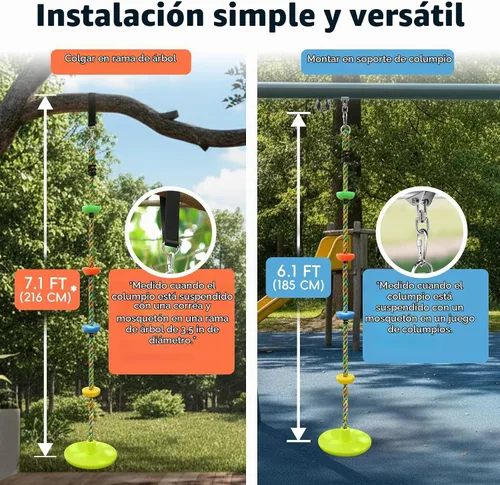 Vista 6 de ZNCMRR Cuerda de Escalada para Columpio de Árbol, Asiento de Columpios Resistente de Reemplazo para Niños, Asiento de Columpios de Escalada