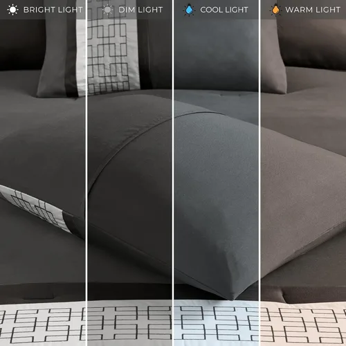 Vista 7 de 510 DESIGN Juego de edredón tamaño Queen, edredones estilo hotel para cama de tamaño Queen, con bordes bordados y piezas para todas las estaciones