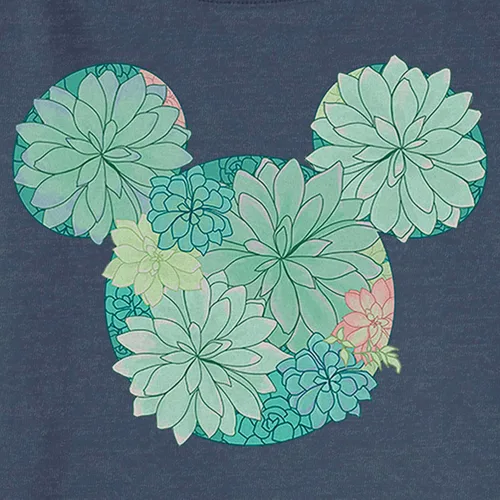 Vista 2 de Disney Jersey raglán clásico de Mickey Succulents para mujer con costuras