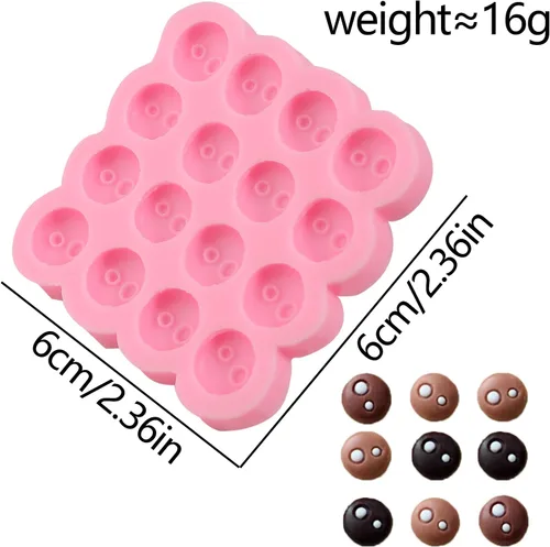 Vista 6 de 1 molde para fondant de accesorios de ojo de castor, lindo molde de silicona de chocolate para ojos, para decoración de pasteles de fiesta